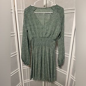 White Speckled Sage Dress